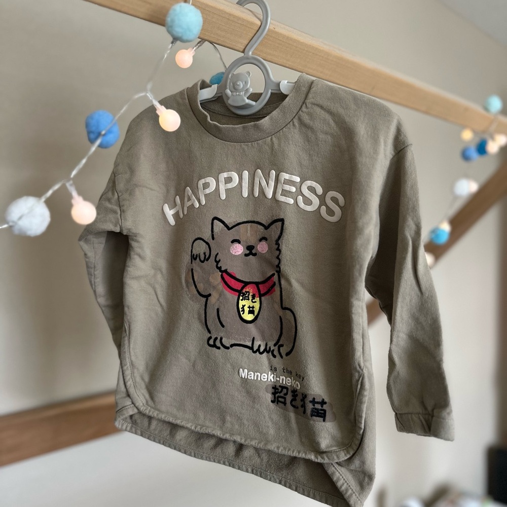 Reserved Kids Brown Happiness Cat Sweatshirt